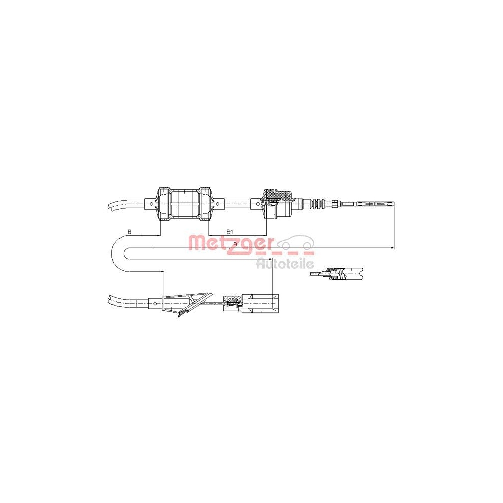 Seilzug, Kupplungsbetätigung METZGER 412.11 COFLE für FIAT, Vorderachse rechts