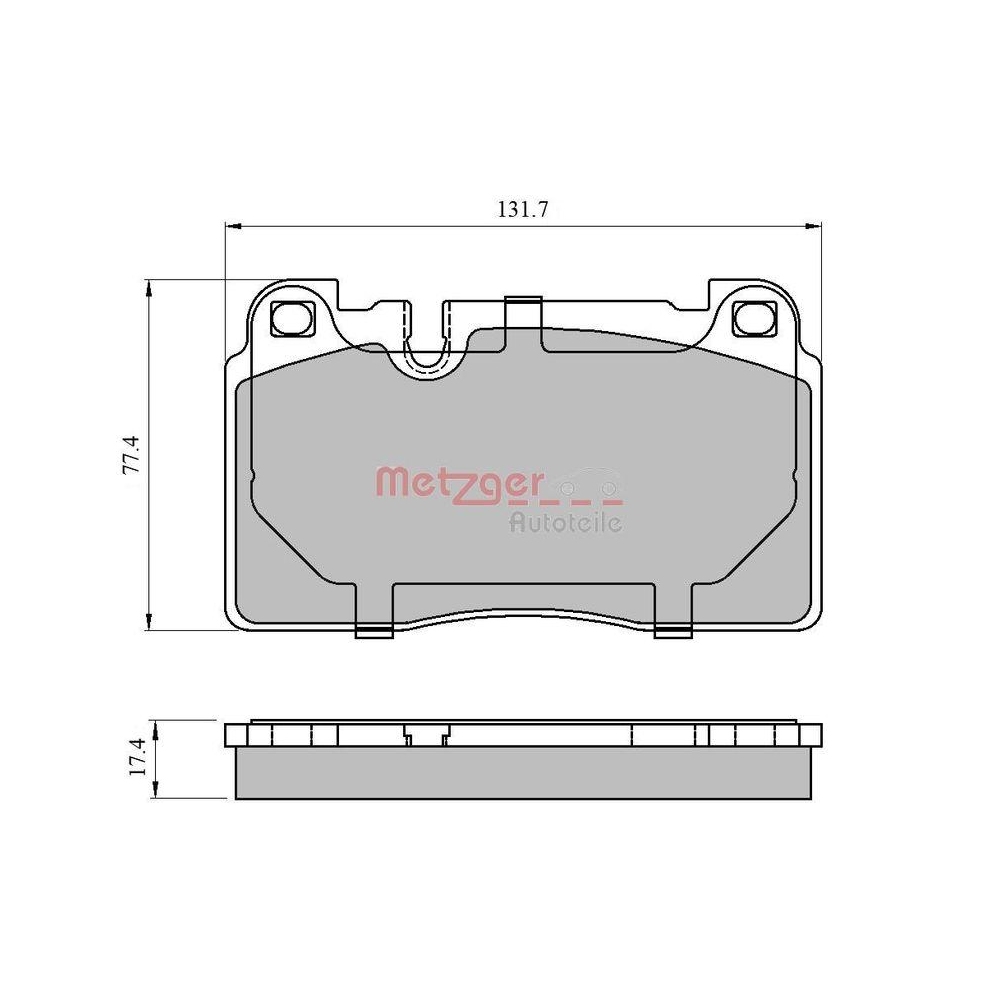 Bremsbelagsatz, Scheibenbremse METZGER 1170789 GREENPARTS für PORSCHE VAG