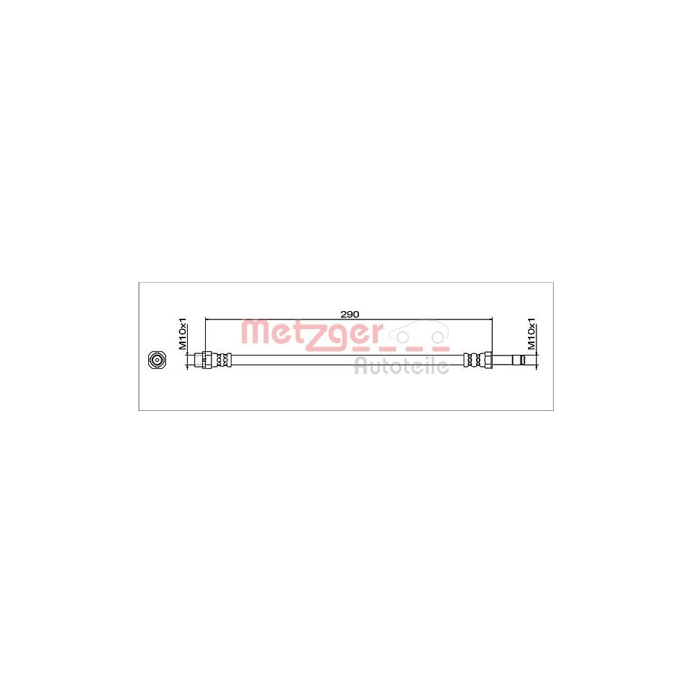 Bremsschlauch METZGER 4112057 GREENPARTS für BMW, Hinterachse links