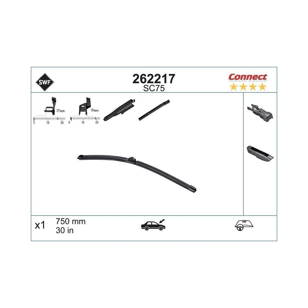 SWF Connect Front (x1) 750mm SC75 Wischerblatt 262217
