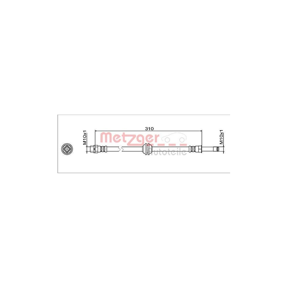 Bremsschlauch METZGER 4112063 GREENPARTS für BMW, Hinterachse links