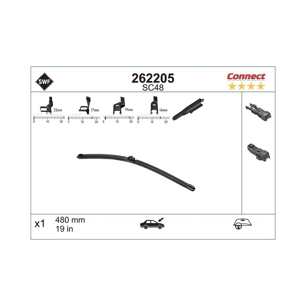 SWF Connect Front (x1) 480mm SC48 Wischerblatt 262205