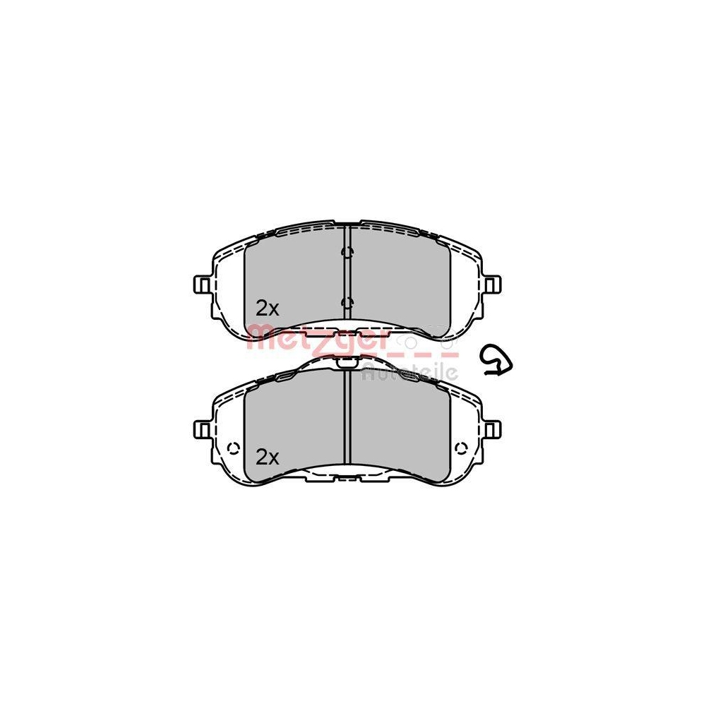 Bremsbelagsatz, Scheibenbremse METZGER 1170795 für PEUGEOT, Vorderachse