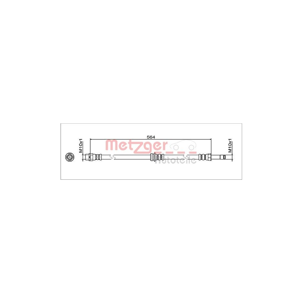 Bremsschlauch METZGER 4112068 GREENPARTS für BMW, Vorderachse links