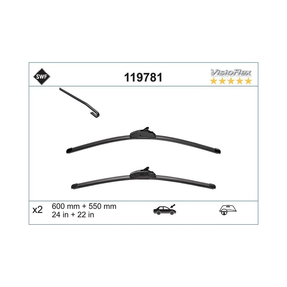 SWF VisioFlex Umrüstung (x2) Wischerblatt 119781