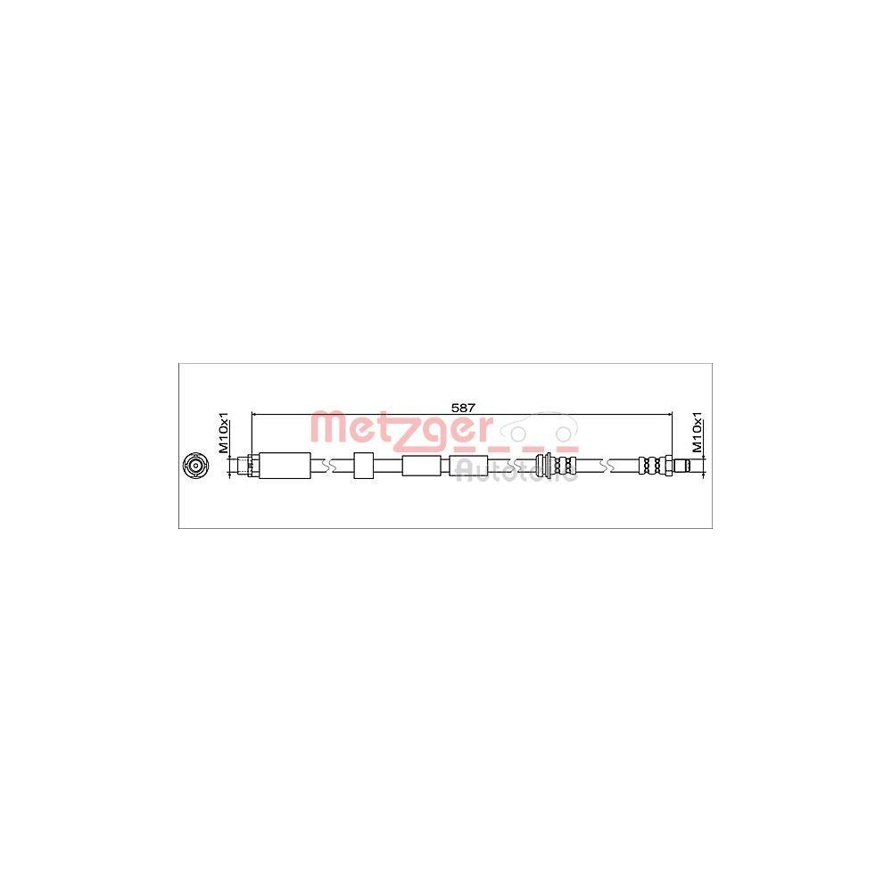 Bremsschlauch METZGER 4112075 GREENPARTS f&uuml;r BMW, Vorderachse links