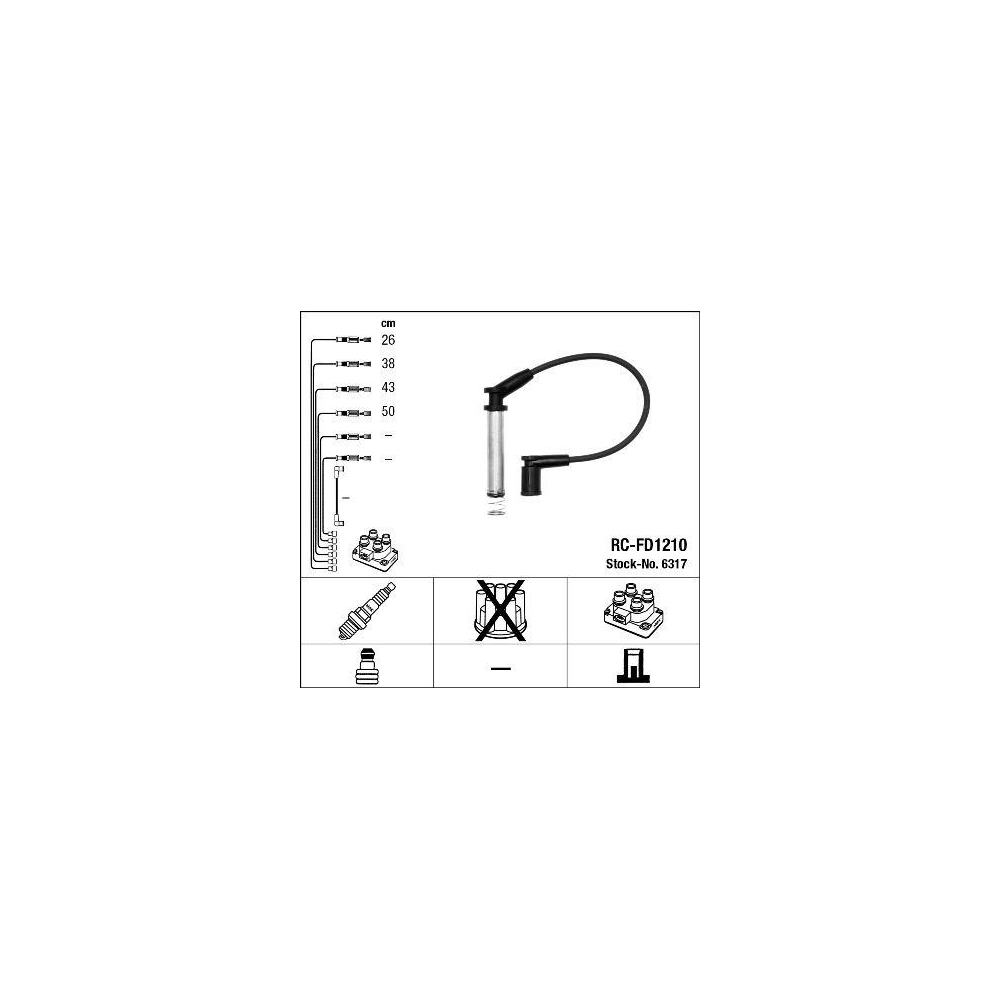 Zündleitungssatz NGK 6317 für FORD