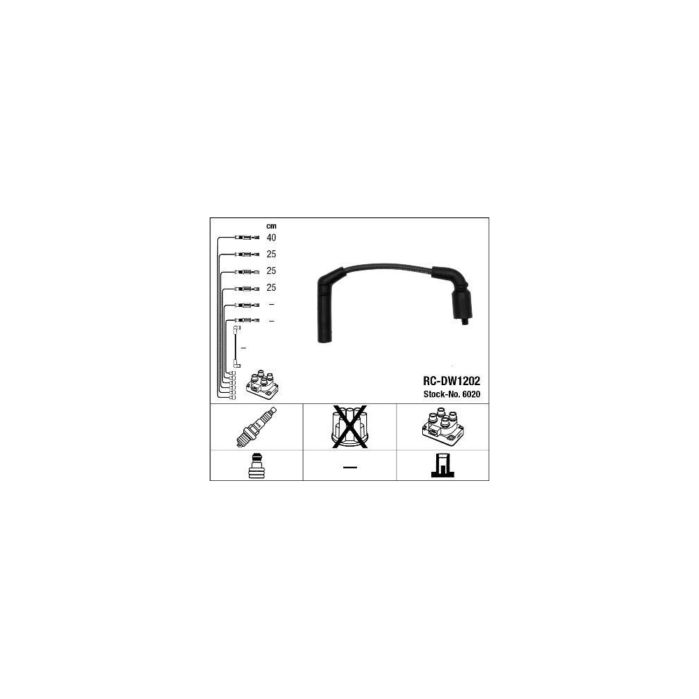 Zündleitungssatz NGK 6020 für CHEVROLET DAEWOO GENERAL MOTORS PONTIAC BUICK