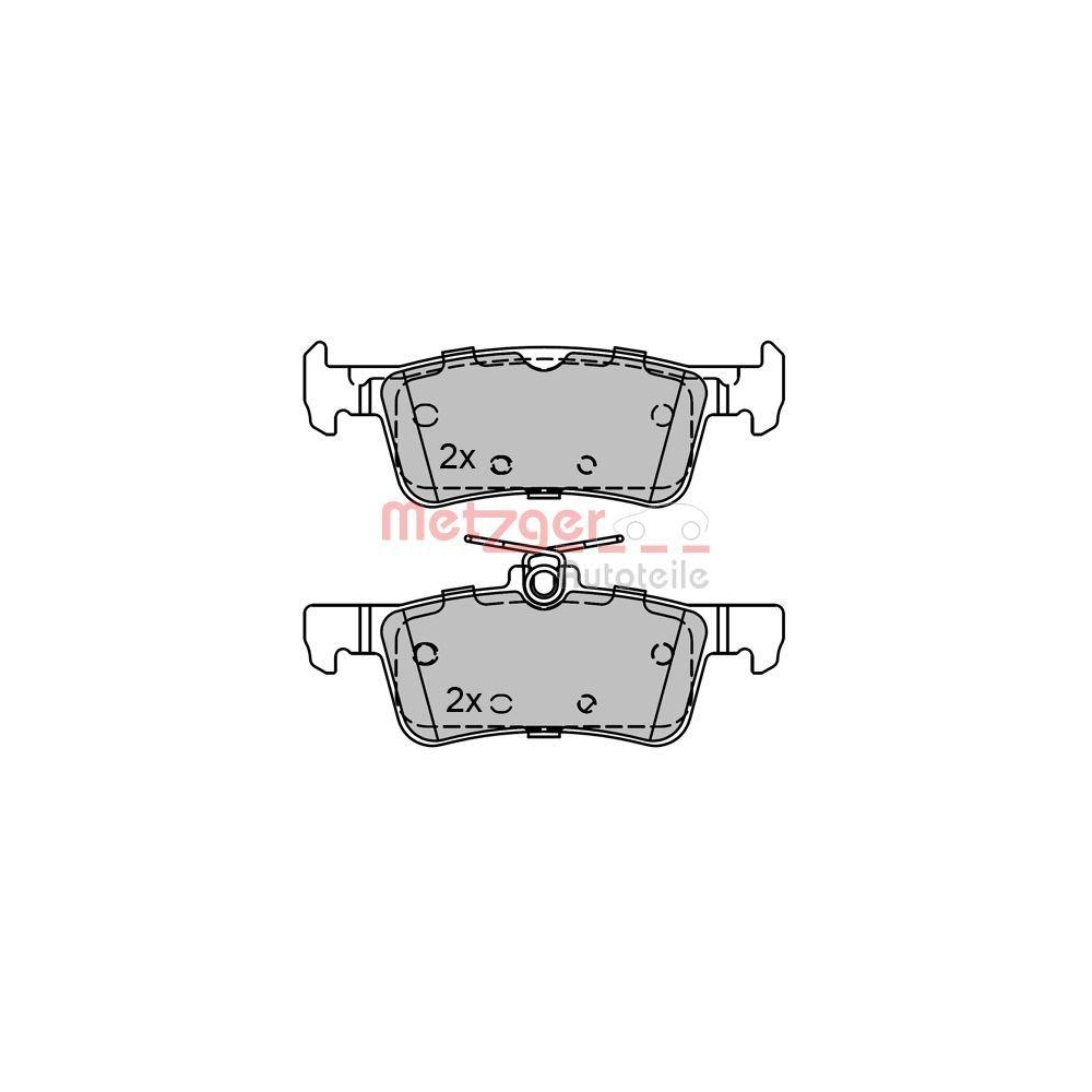 Bremsbelagsatz, Scheibenbremse METZGER 1170810 für PEUGEOT, Hinterachse