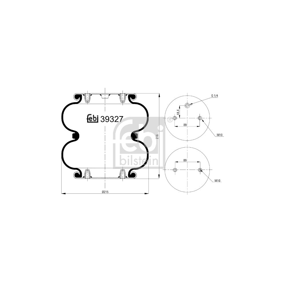 Febi Bilstein 39327 Luftfederbalg , 1 Stück