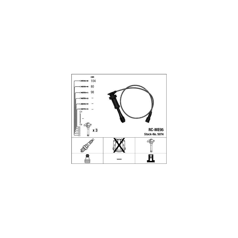 Zündleitungssatz NGK 5074 für MITSUBISHI