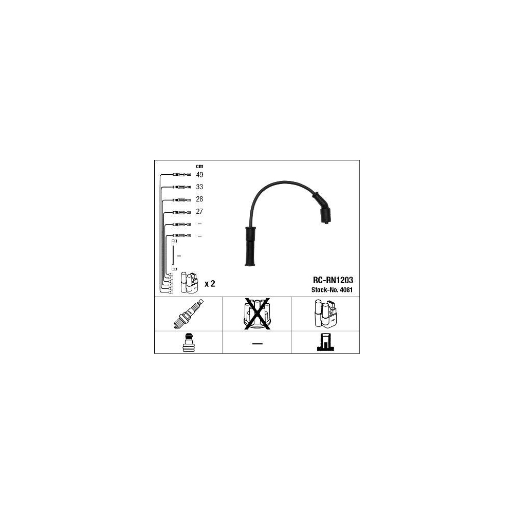 Zündleitungssatz NGK 4081 für RENAULT DACIA