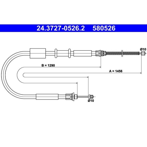 Seilzug, Feststellbremse ATE 24.3727-0526.2 für FIAT, hinten links