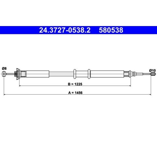 Seilzug, Feststellbremse ATE 24.3727-0538.2 für FIAT, hinten