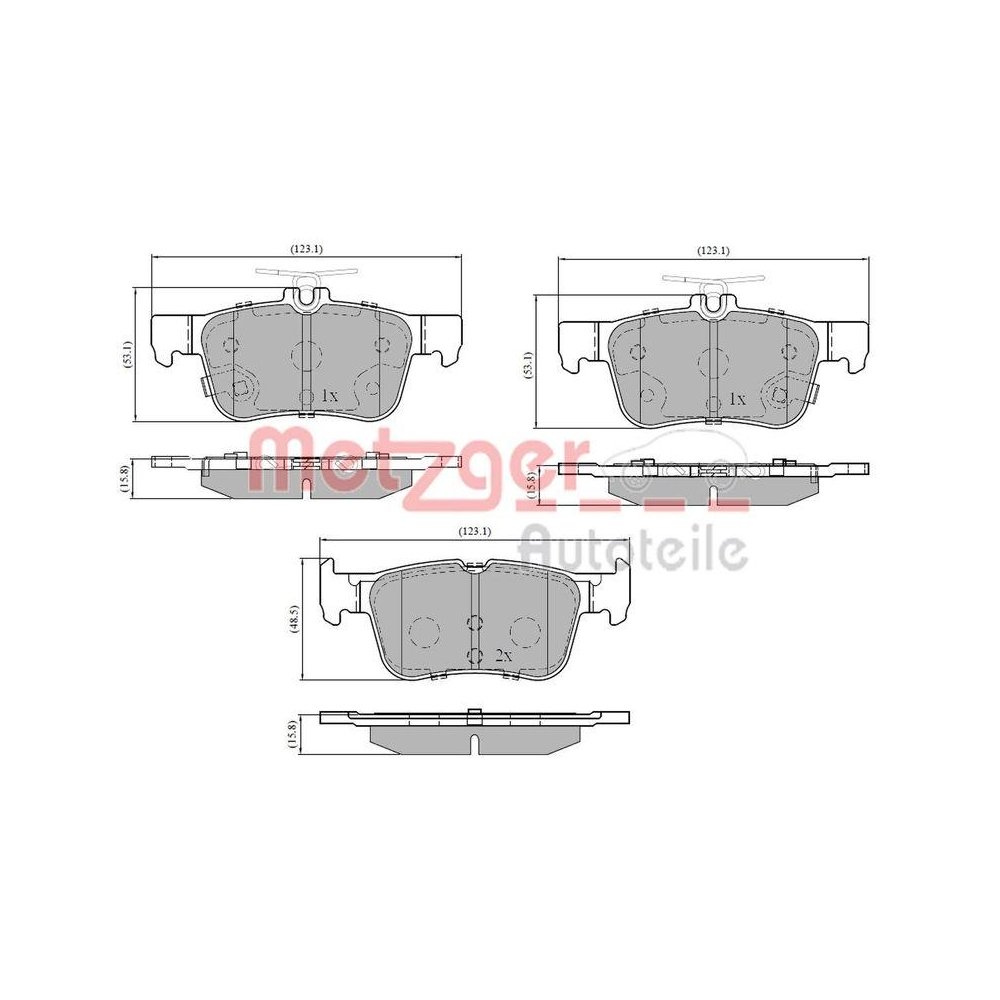 Bremsbelagsatz, Scheibenbremse METZGER 1170827 GREENPARTS f&uuml;r FORD FORD USA