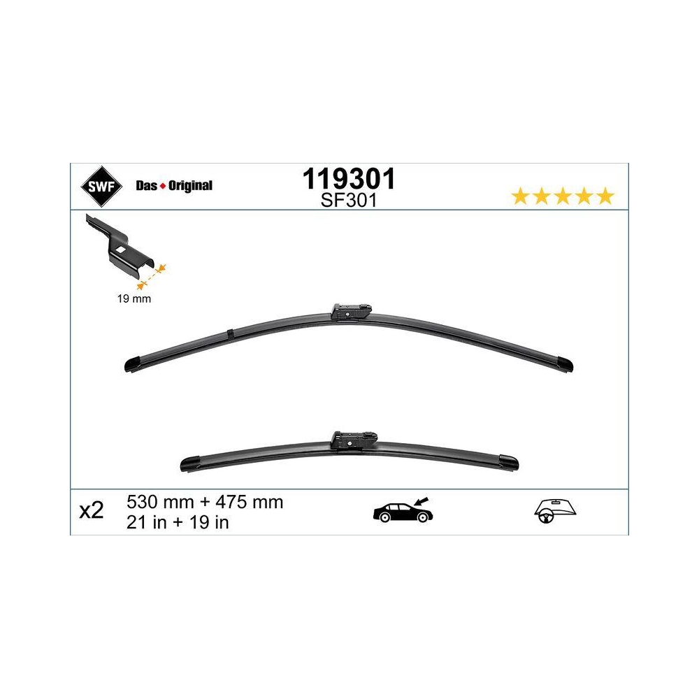 SWF VisioFlex OE (x2) Wischerblatt 119301