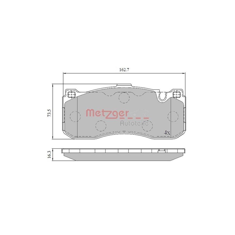 Bremsbelagsatz, Scheibenbremse METZGER 1170830 für BMW, Vorderachse