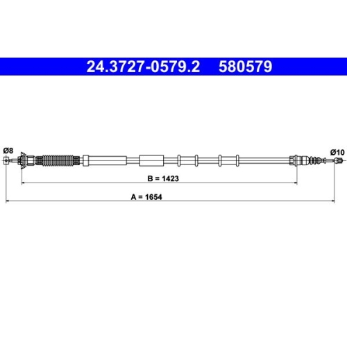 Seilzug, Feststellbremse ATE 24.3727-0579.2 für FIAT, hinten links