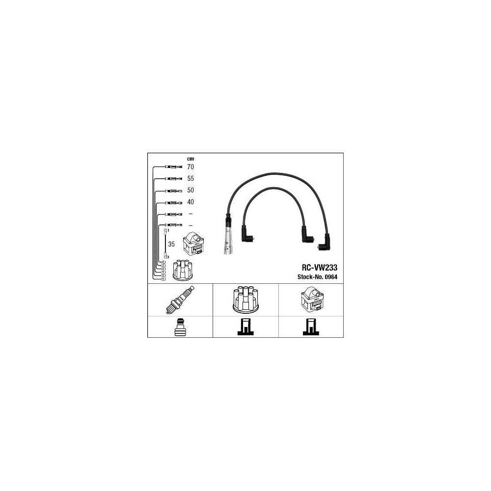 Zündleitungssatz NGK 0964 für AUDI SEAT SKODA VW LAMBORGHINI BENTLEY
