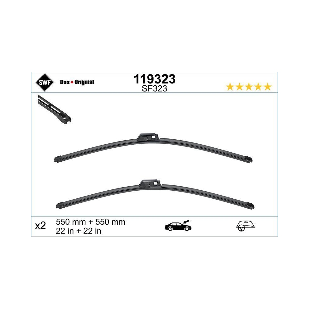 SWF VisioFlex OE (x2) Wischerblatt 119323