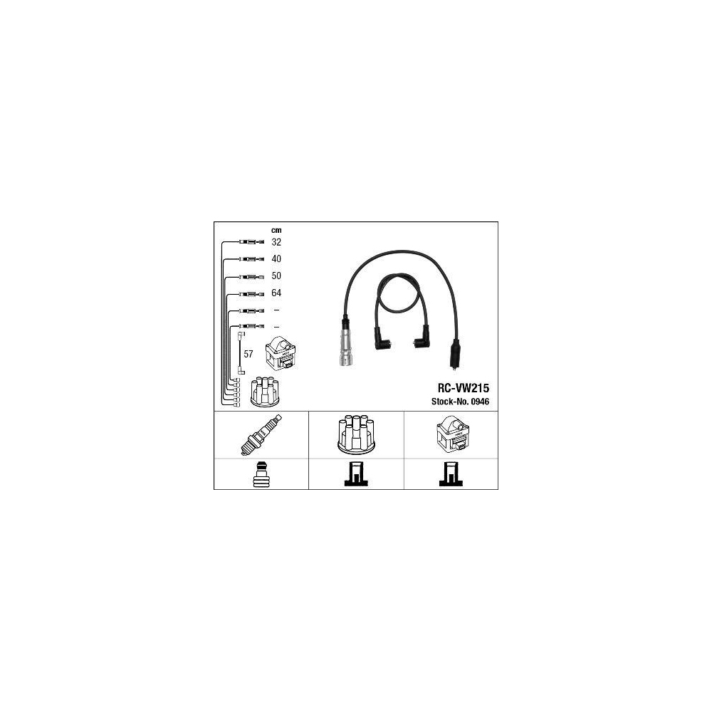 Zündleitungssatz NGK 0946 für AUDI SEAT SKODA VW LAMBORGHINI BENTLEY