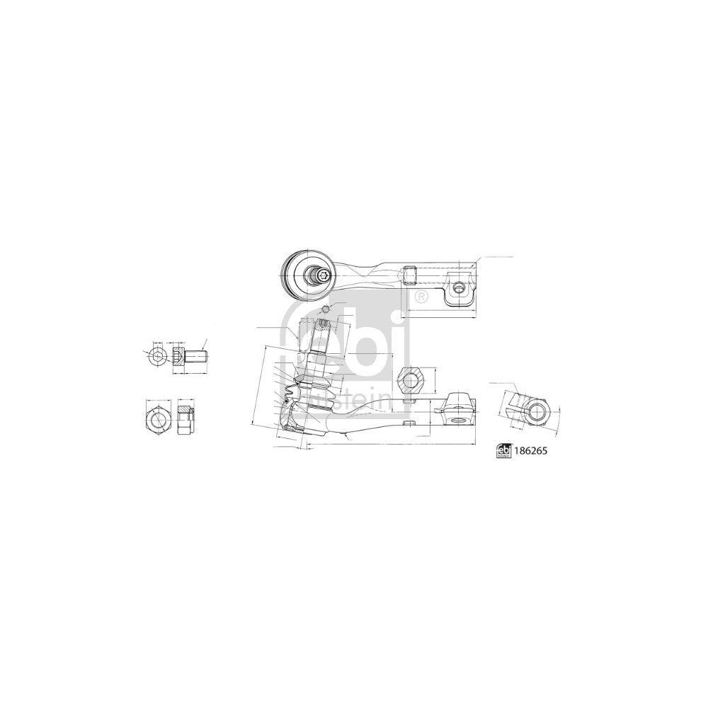 Spurstangenkopf FEBI BILSTEIN 186265 für BMW, Vorderachse rechts