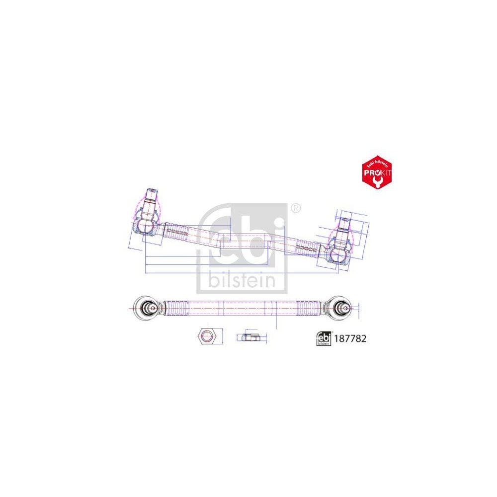 Lenkstange FEBI BILSTEIN 187782 ProKit für MERCEDES-BENZ, Vorderachse