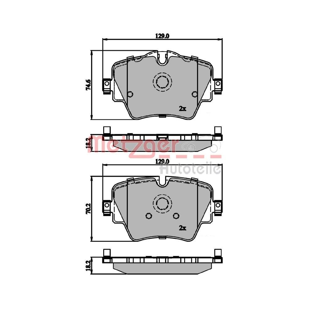 Bremsbelagsatz, Scheibenbremse METZGER 1170845 GREENPARTS für BMW, Vorderachse