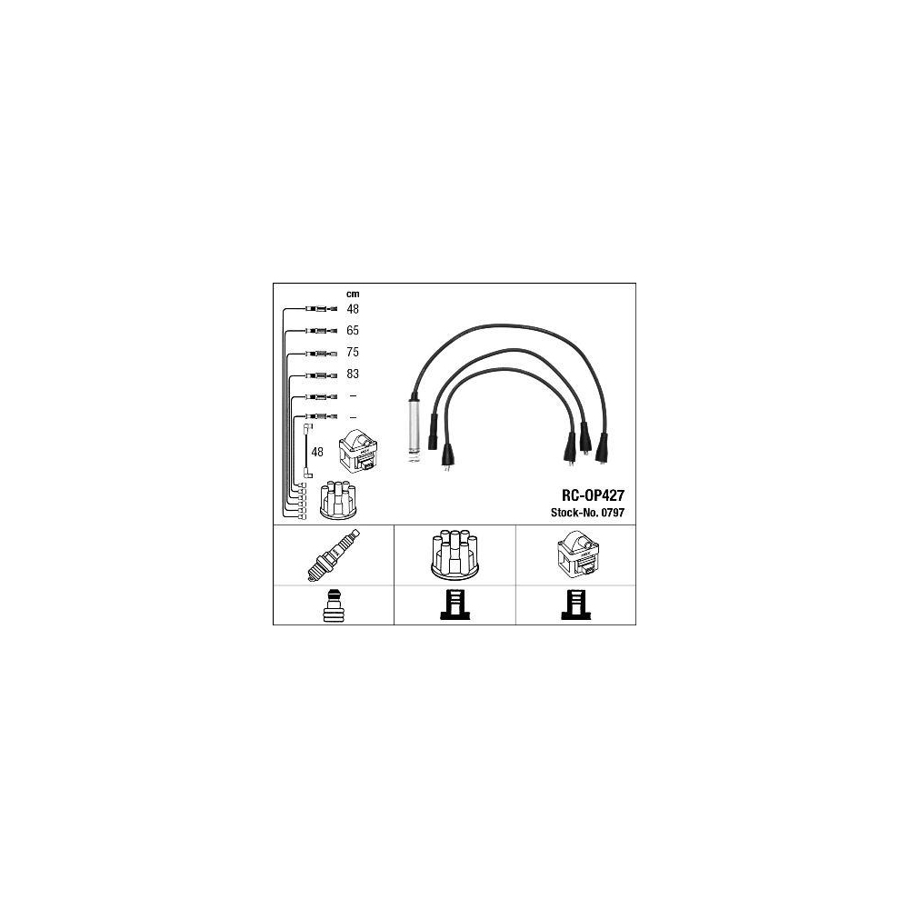 Zündleitungssatz NGK 0797 für OPEL GENERAL MOTORS