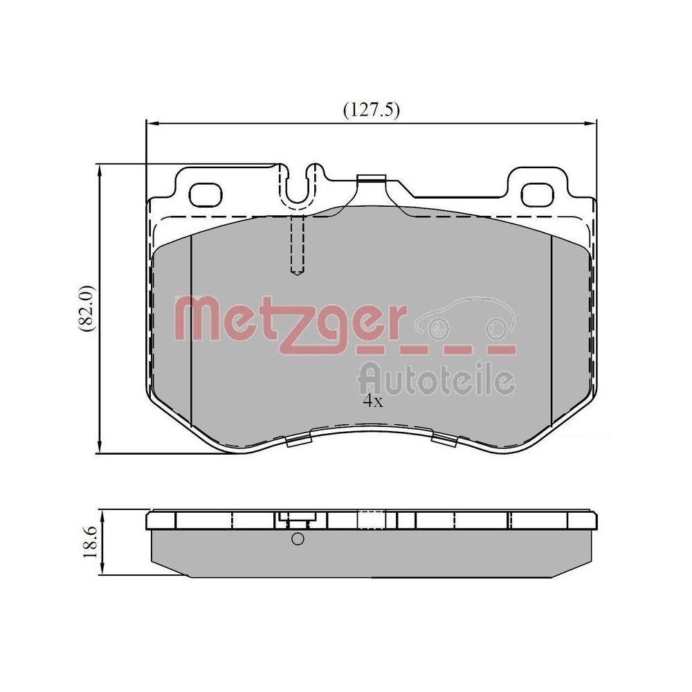 Bremsbelagsatz, Scheibenbremse METZGER 1170852 GREENPARTS für MERCEDES-BENZ