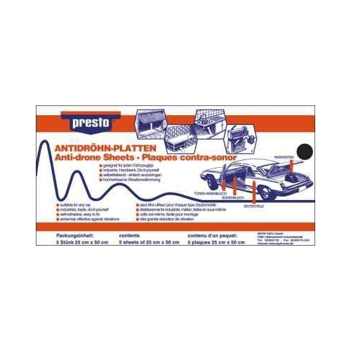 Anti-Dröhn-Matte PRESTO 608012 Presto Antidröhn-Platten schw.