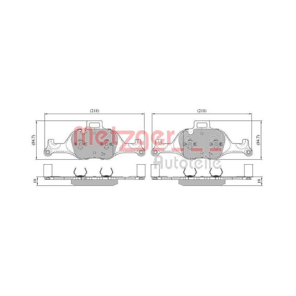 Bremsbelagsatz, Scheibenbremse METZGER 1170856 GREENPARTS für BMW, Vorderachse