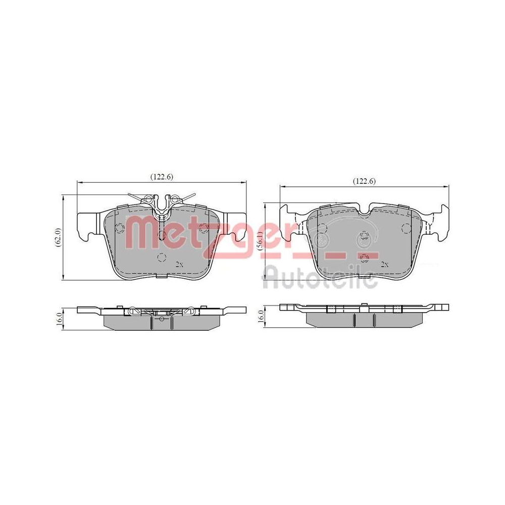 Bremsbelagsatz, Scheibenbremse METZGER 1170858 GREENPARTS für MERCEDES-BENZ