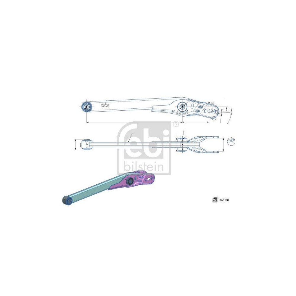 Lenker, Radaufhängung FEBI BILSTEIN 182068 für ALFA ROMEO, Hinterachse links