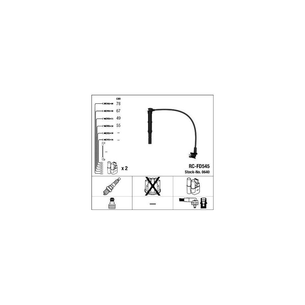 Zündleitungssatz NGK 0640 für FORD