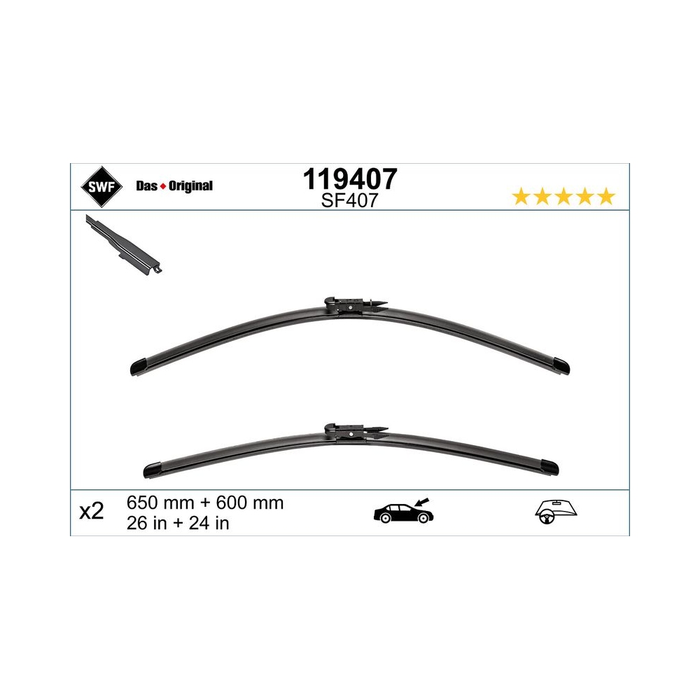 SWF VisioFlex OE (x2) Wischerblatt 119407