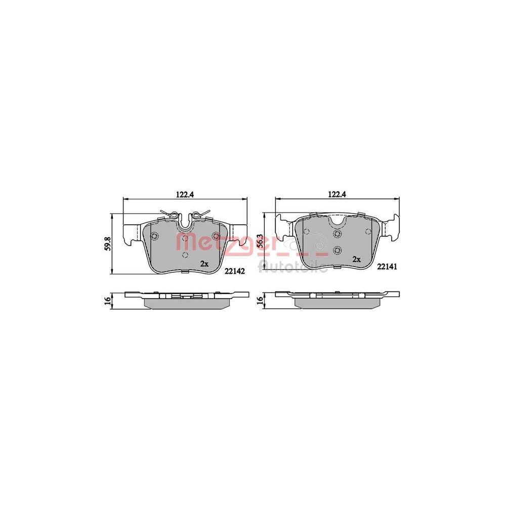 Bremsbelagsatz, Scheibenbremse METZGER 1170862 GREENPARTS für JAGUAR VOLVO