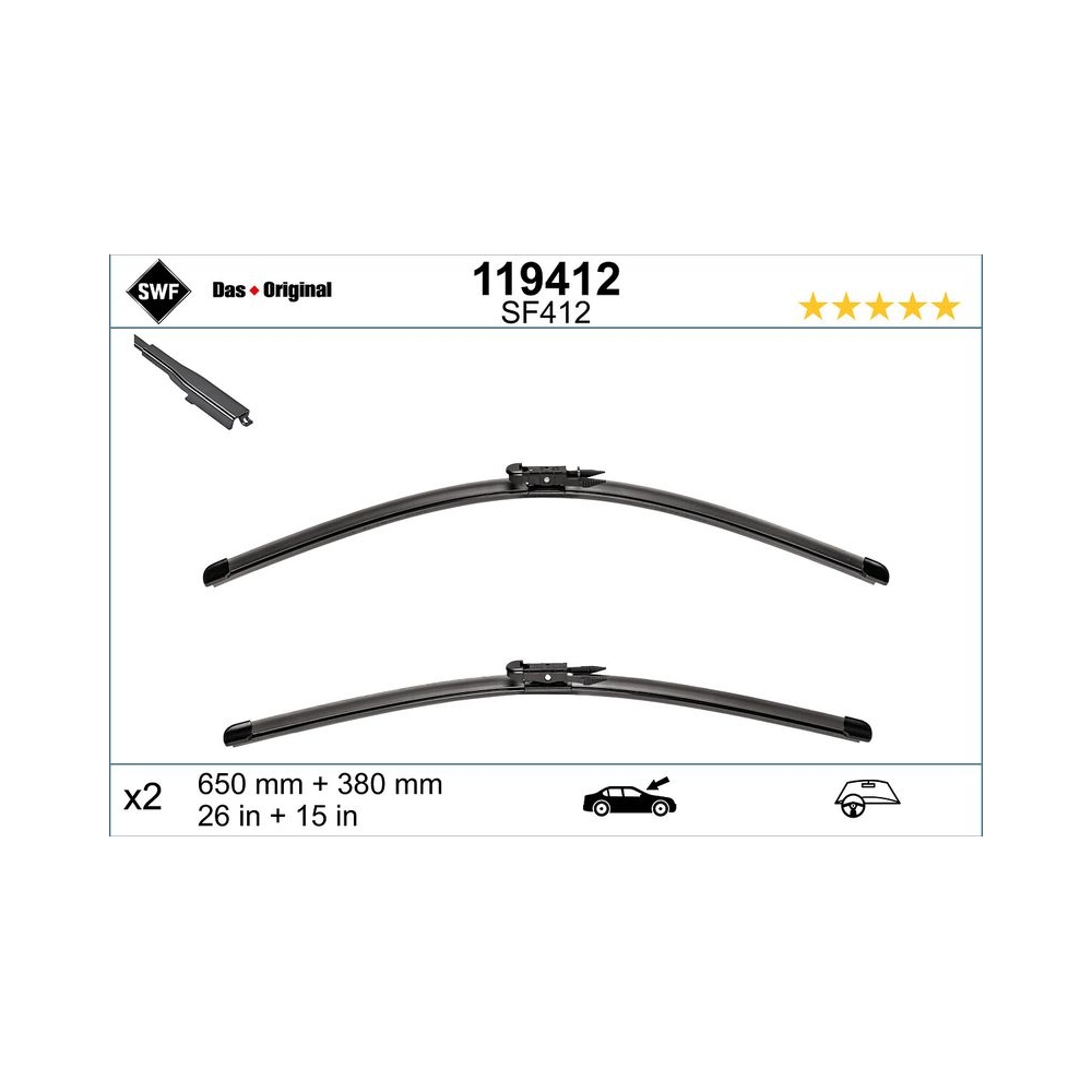 SWF VisioFlex OE (x2) Wischerblatt 119412