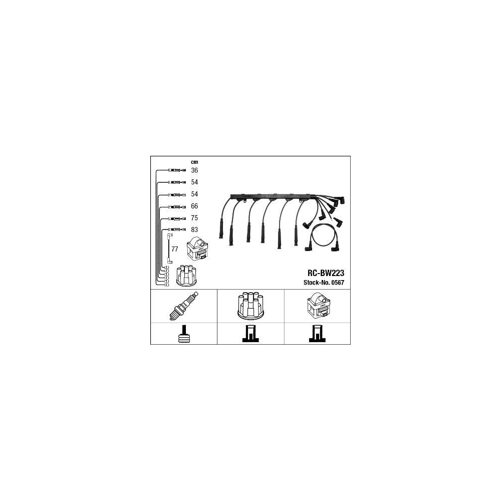 Zündleitungssatz NGK 0567 für BMW MINI, für Fahrzeuge mit Zündverteiler