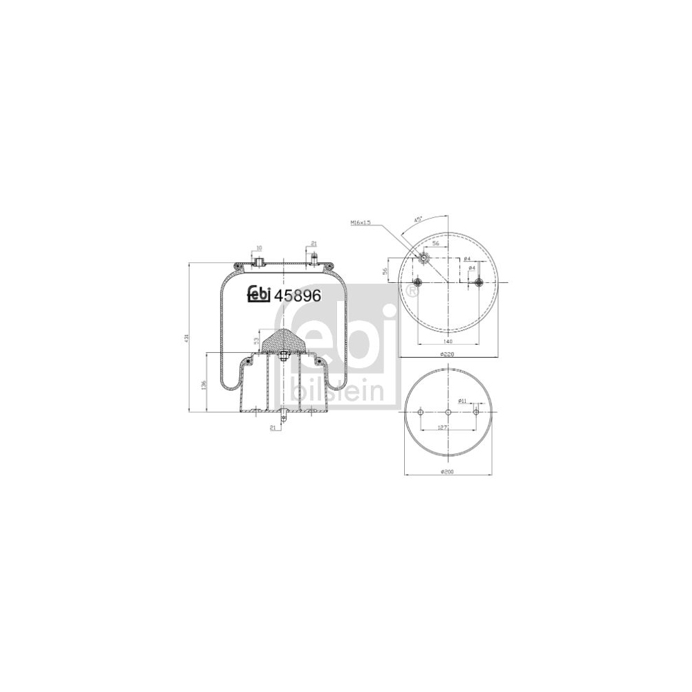 Febi Bilstein 1x 45896 Luftfederbalg mit Stahlkolben