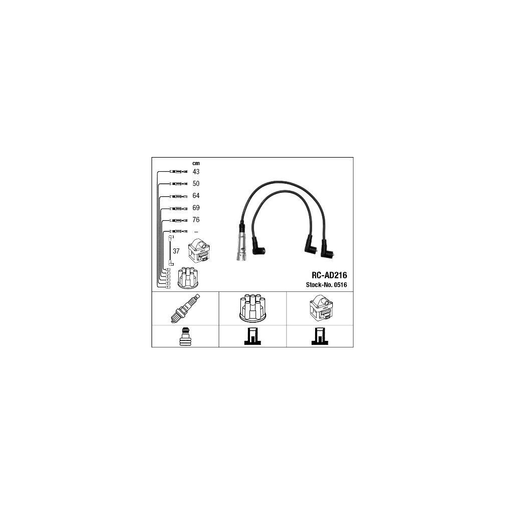 Zündleitungssatz NGK 0516 für AUDI SEAT SKODA VW LAMBORGHINI BENTLEY