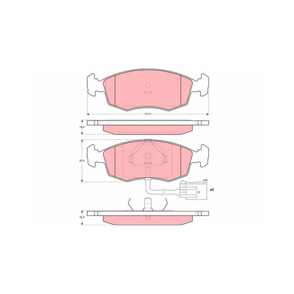 Bremsbelagsatz, Scheibenbremse TRW GDB1208 für FORD PANTHER, Vorderachse