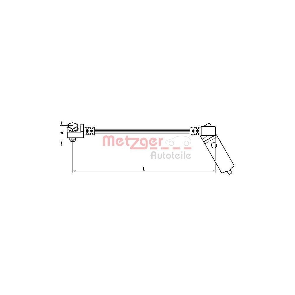 Bremsschlauch METZGER 4112546 für FORD, Vorderachse links