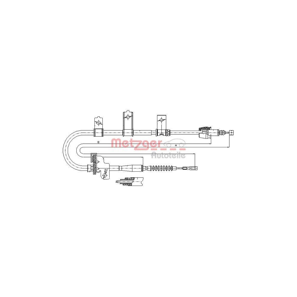 Seilzug, Feststellbremse METZGER 17.6021 COFLE für KIA, hinten links