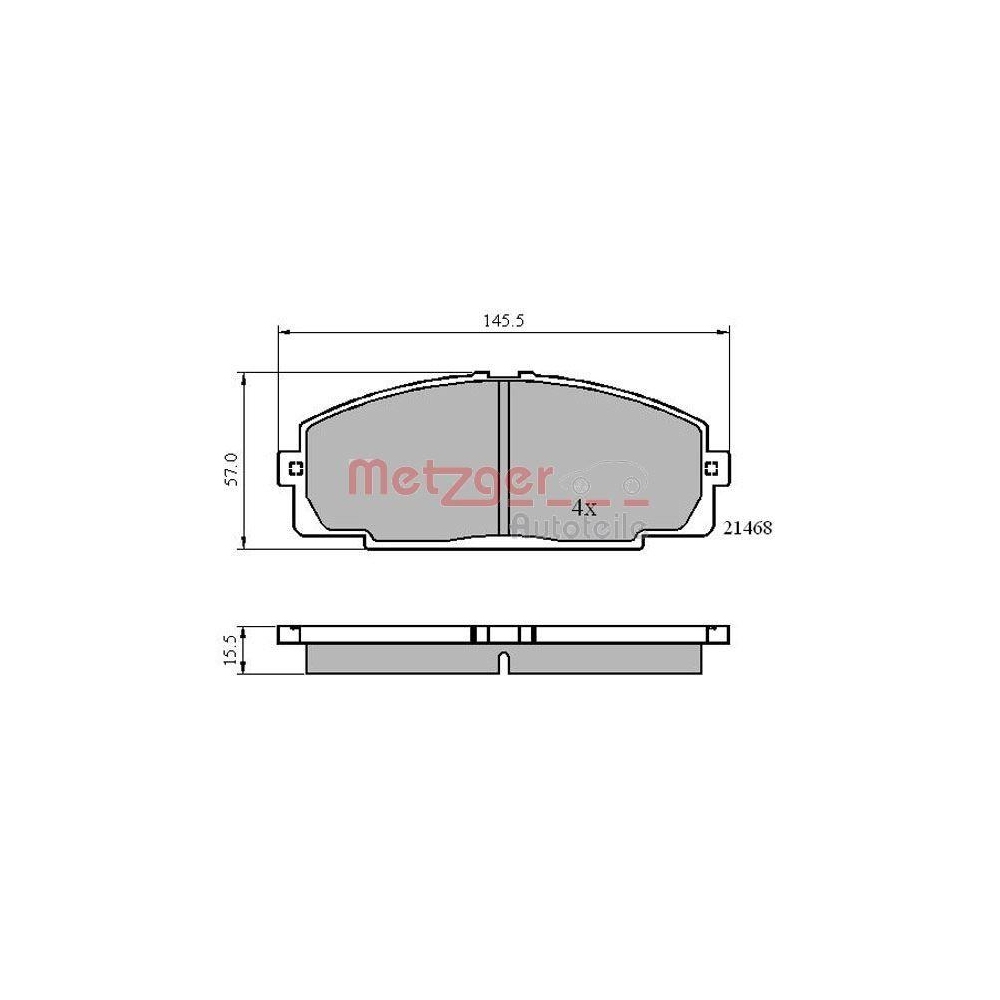 Bremsbelagsatz, Scheibenbremse METZGER 1170872 für TOYOTA, Vorderachse