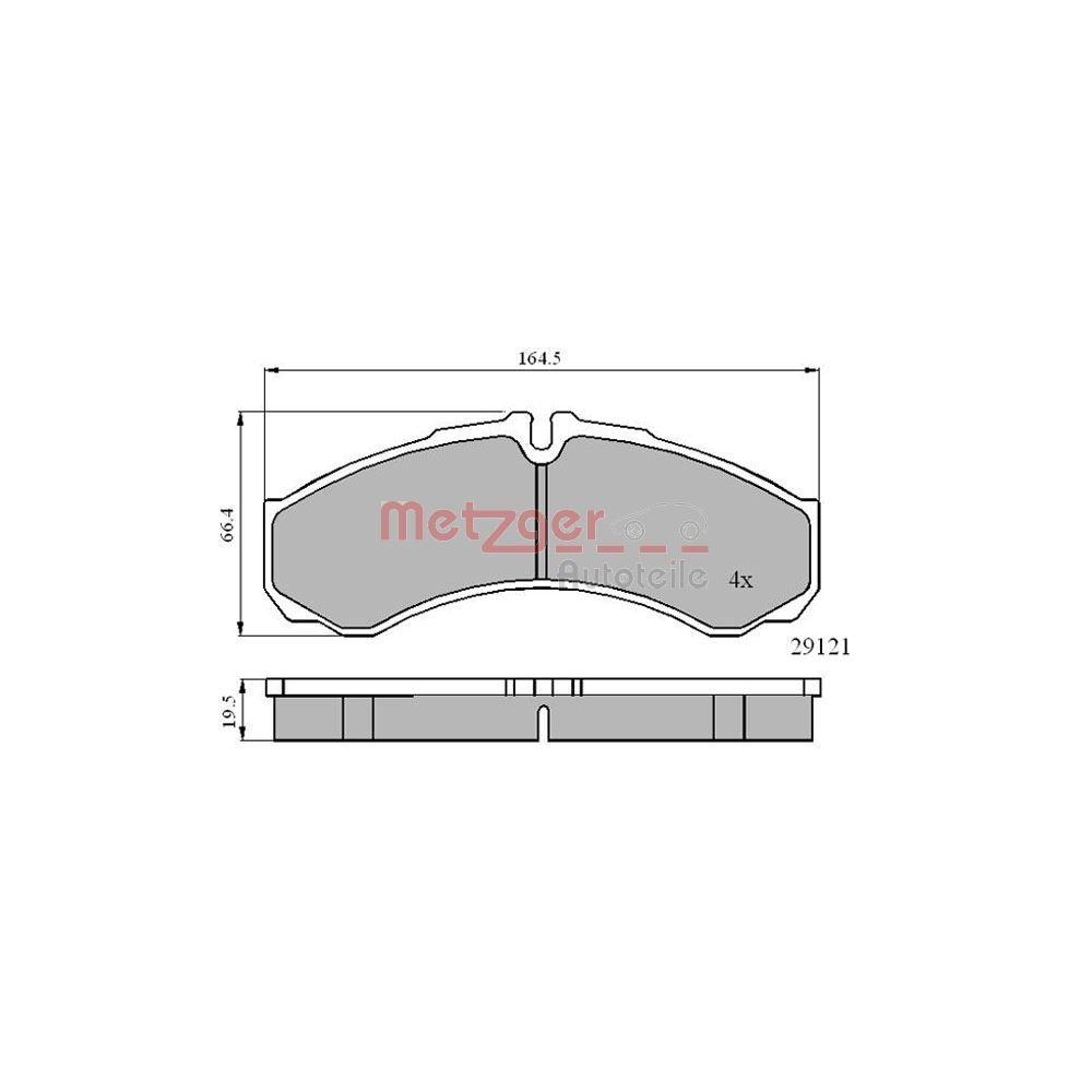 Bremsbelagsatz, Scheibenbremse METZGER 1170874 GREENPARTS für IVECO, Hinterachse