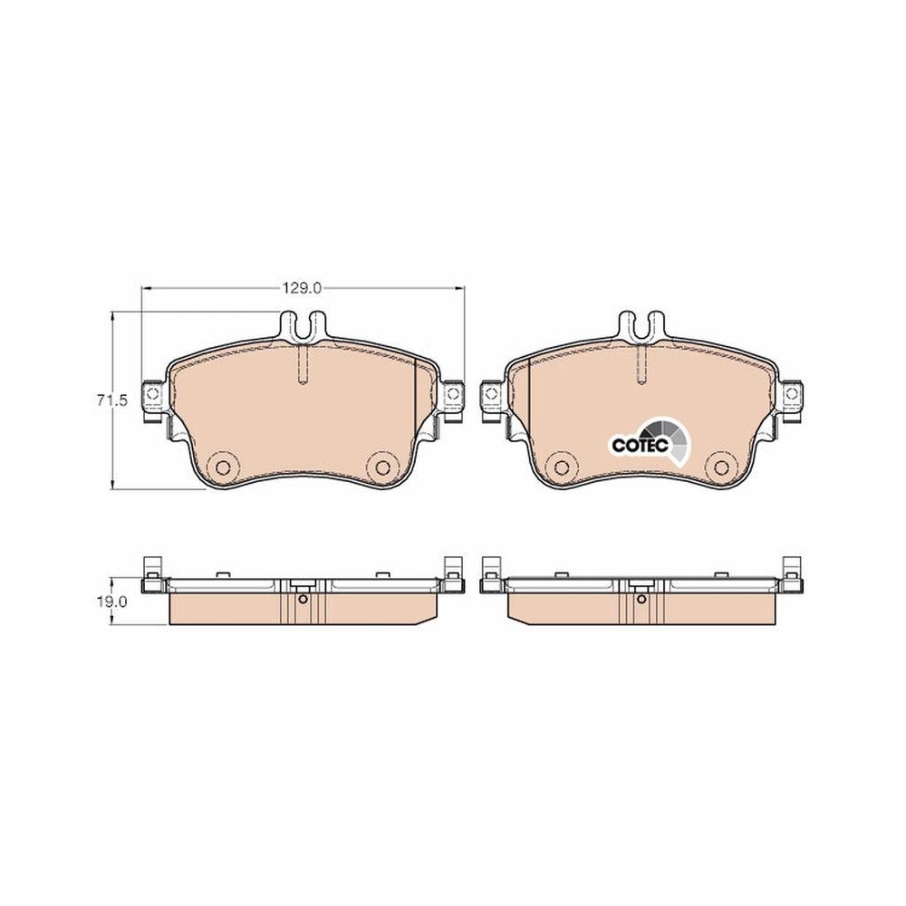 Bremsbelagsatz, Scheibenbremse TRW GDB1933 COTEC für MERCEDES-BENZ, Vorderachse