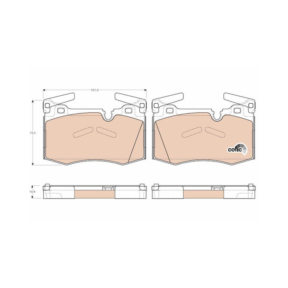 Bremsbelagsatz, Scheibenbremse TRW GDB1948 COTEC für MINI, Hinterachse