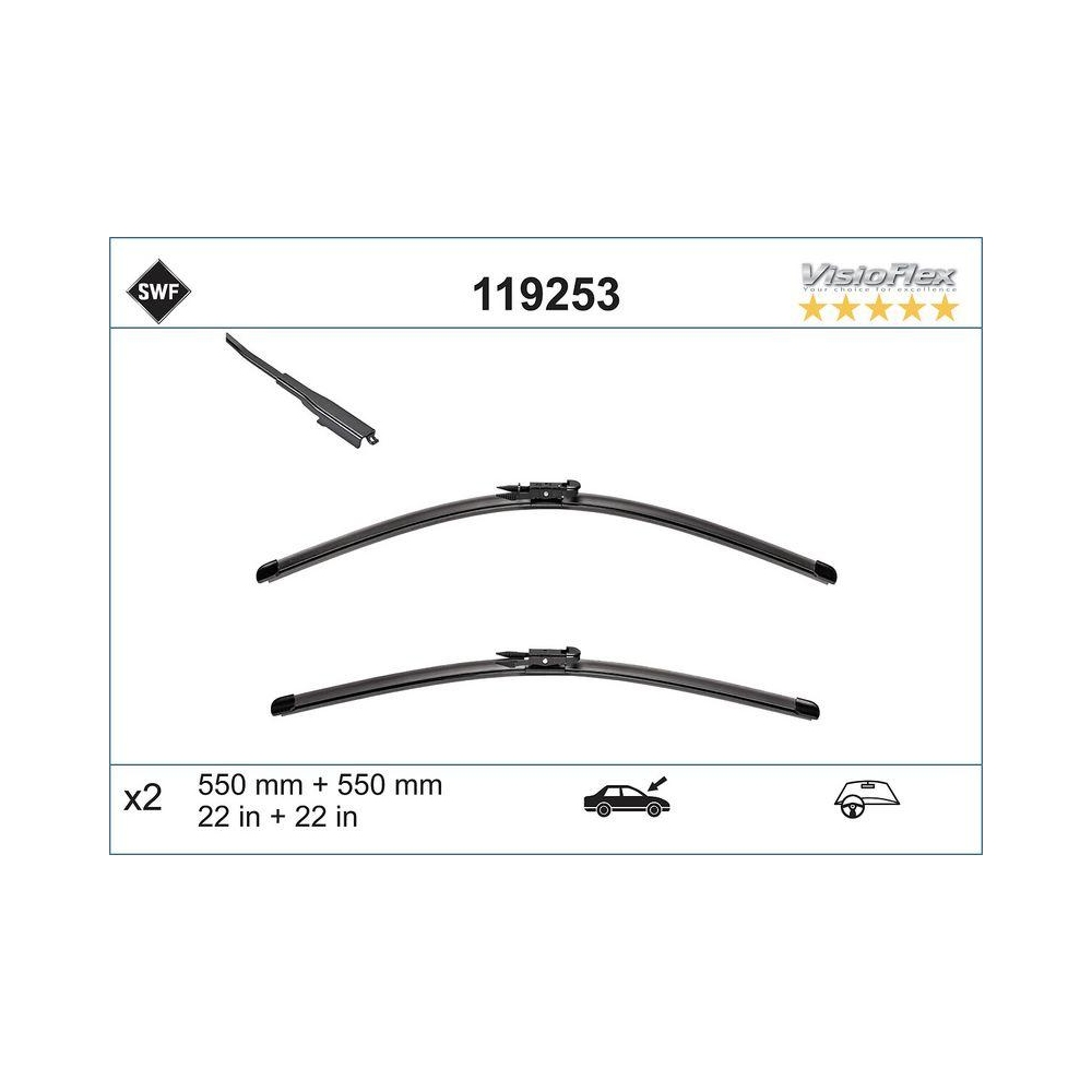 SWF VisioFlex OE (x2) Wischerblatt 119253