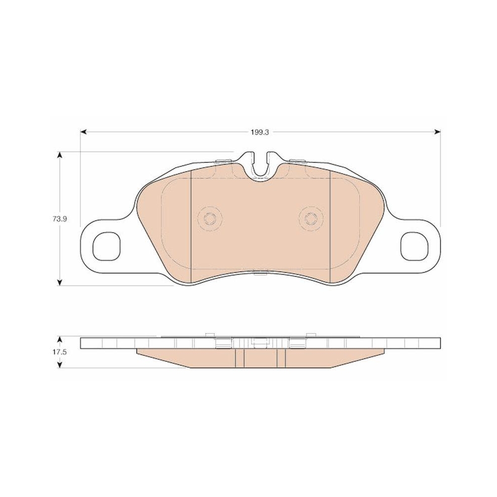 Bremsbelagsatz, Scheibenbremse TRW GDB1990 für PORSCHE, Vorderachse